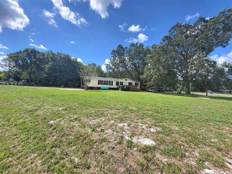 Front, corner view of the property