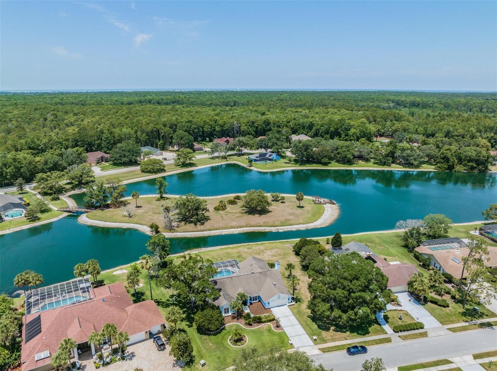 Drone view behind the house