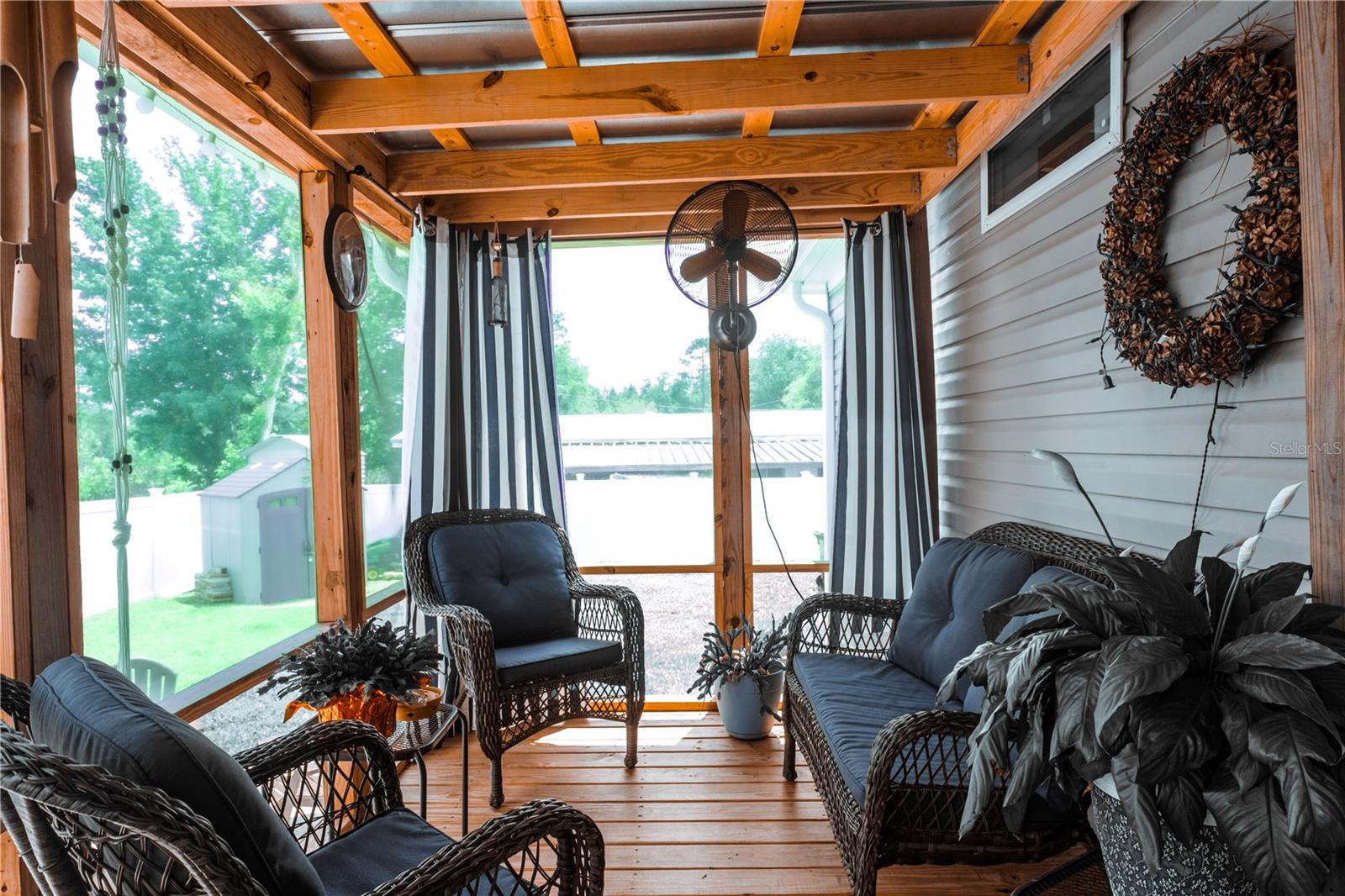 Screened back porch