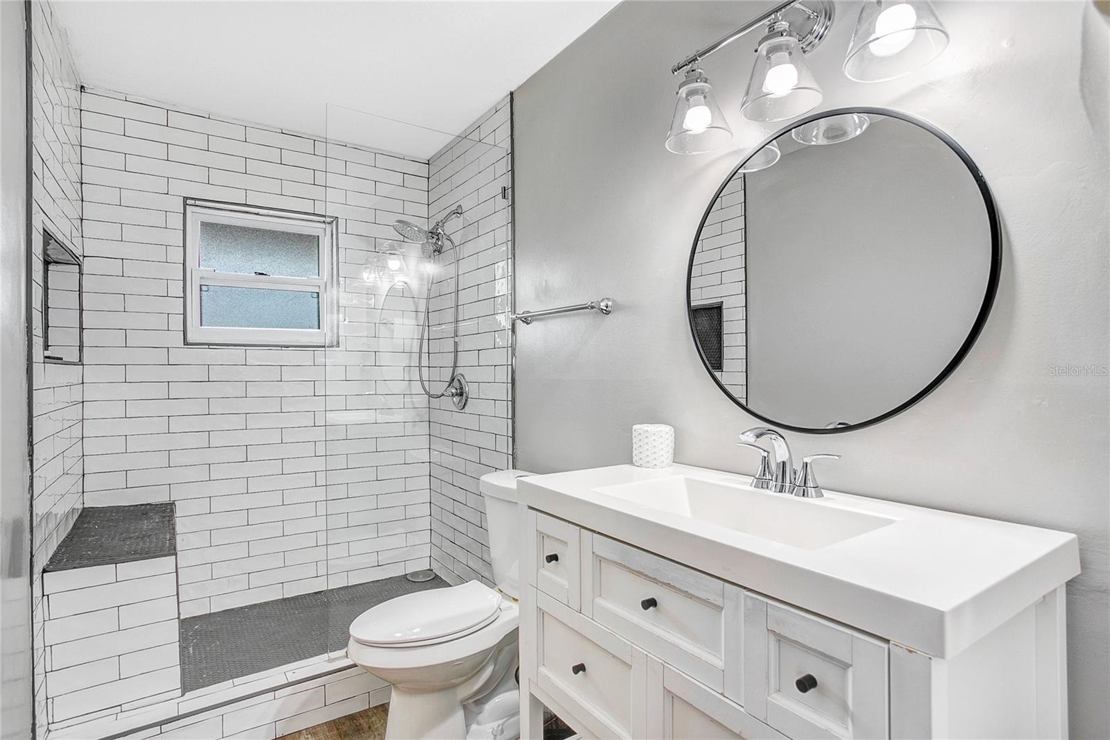 remodeled hallway bathroom