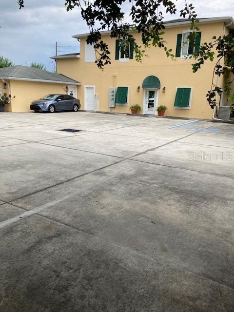 parking lot in rear of building