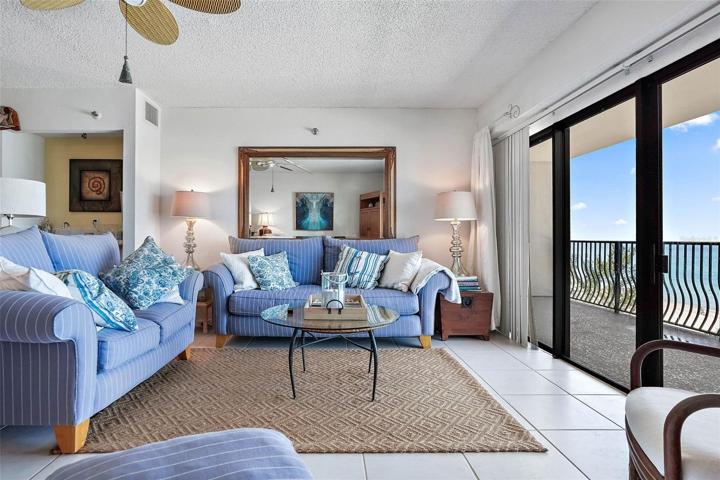 Living room with endless water views