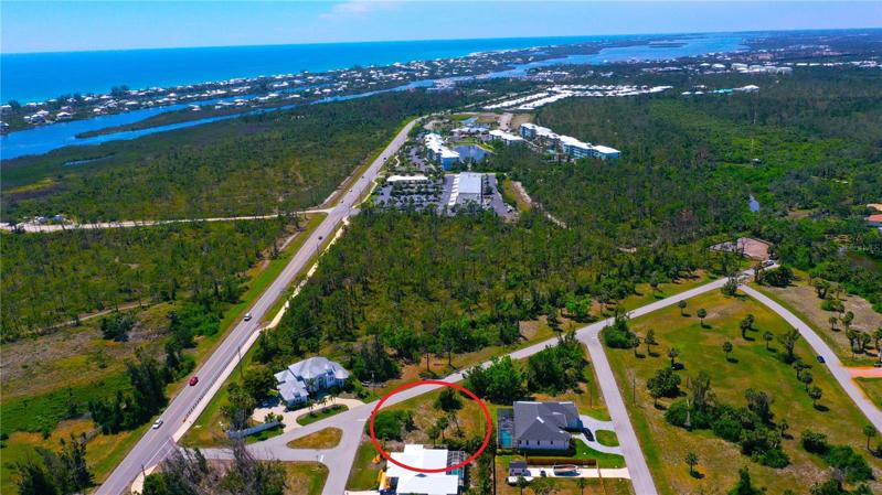Aerial Photo of 21 Cobia Dr w/ Gulf of Mexico in Background