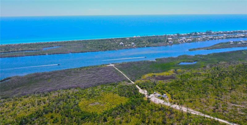 Intracostal Waterway and State Park Road w/ Gulf of Mexico in Background
