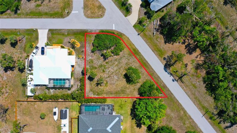 Aerial Photo of 21 Cobia Dr - Oversized Lot Just of Placida Road
