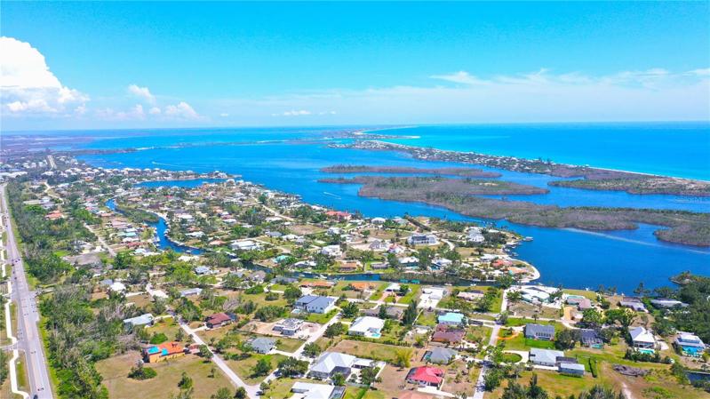 Aerial Photo of Gulf of Mexico and Boca Grande in Far Background
