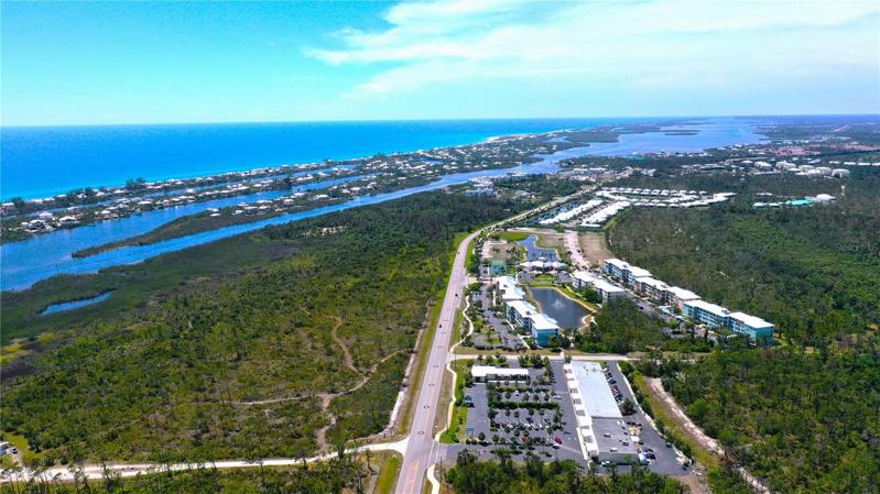 Aerial Photo of Placida Road Looking North from above 21 Cobia Dr