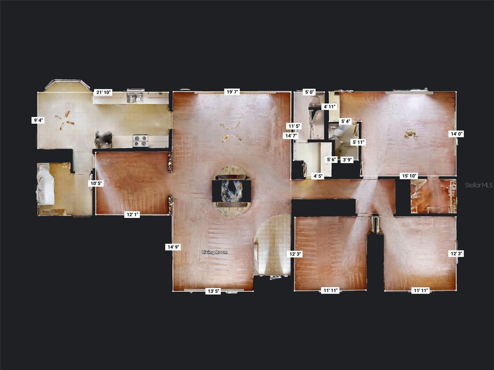 Floor plan w/approximate room measurements