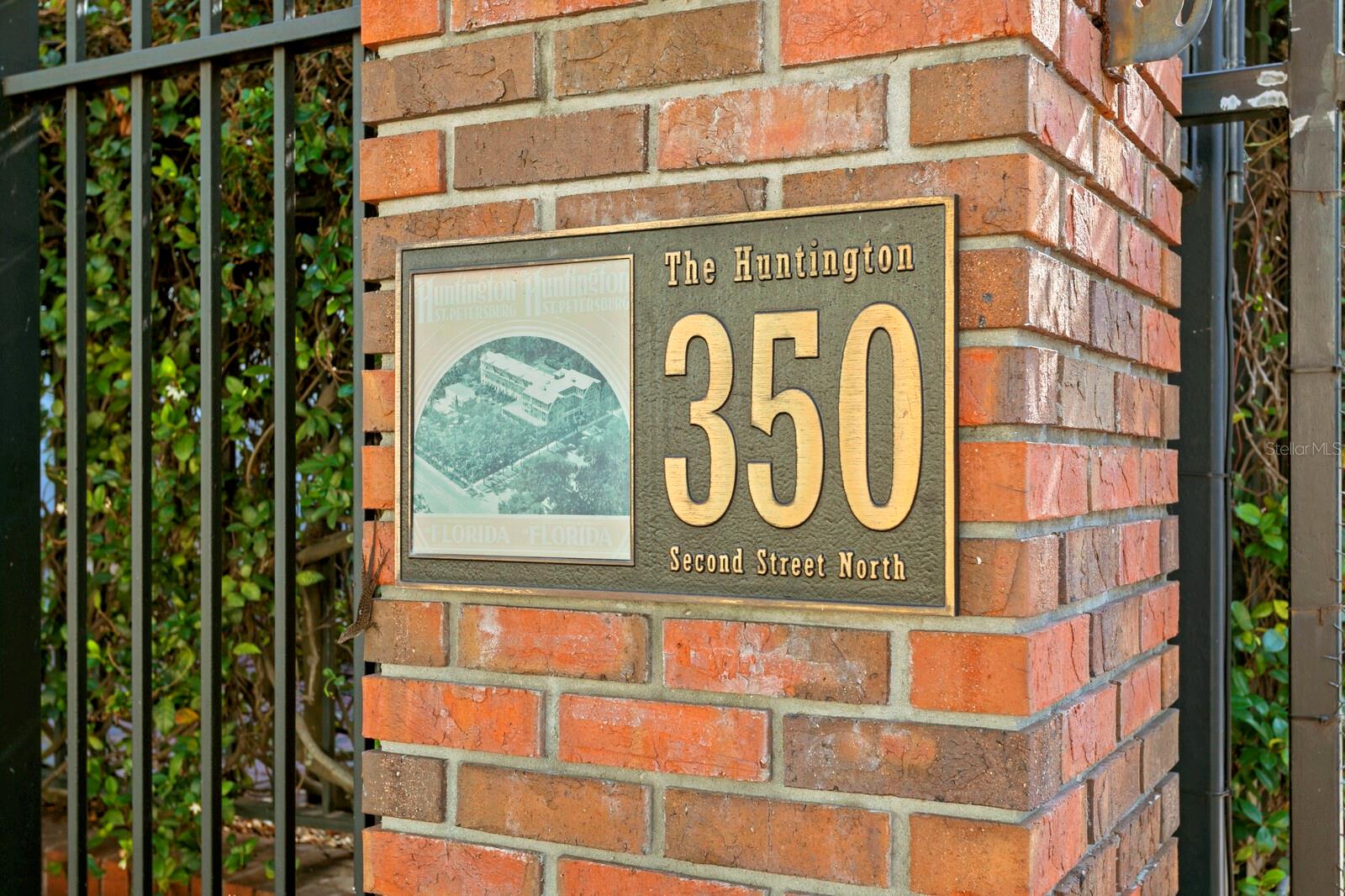 Historic markers are at the entry.