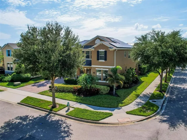 Side yard landscaped view