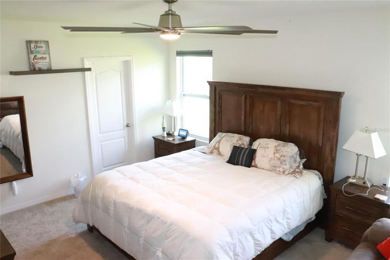Master suite and the door to the master bathroom.