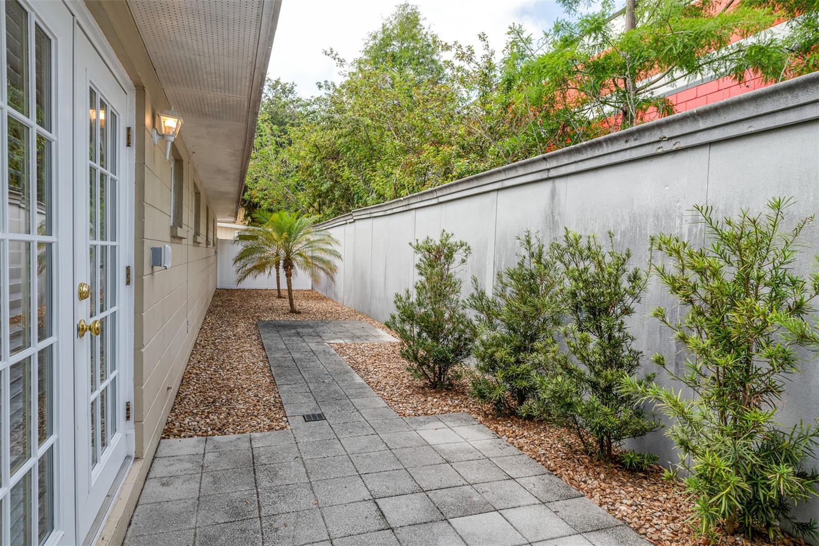#A Fenced side patio