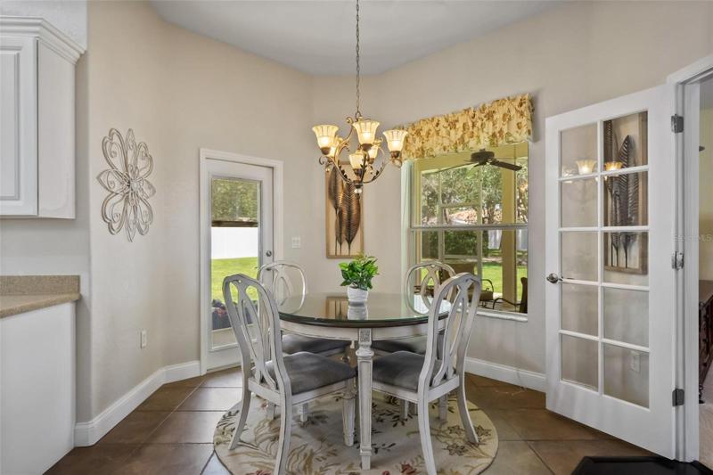 Breakfast Nook Looking out to the Park Like Backyard