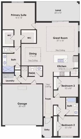 Biscayne Floor Plan Rendering *DISCLAIMER: Renderings, Photos, Virtual Tours are of like model and are used for display purpose only, actual property may vary.
