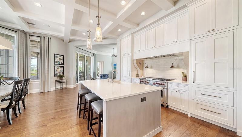 large rectangular kitchen island