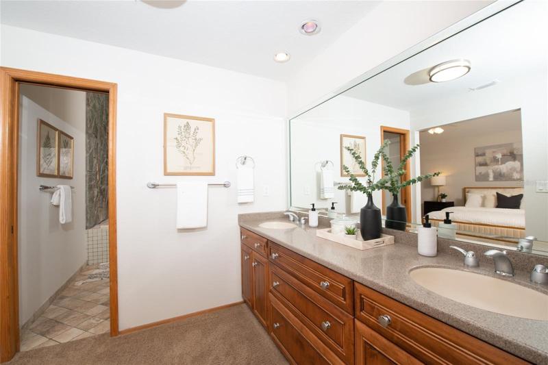 Bathroom suite in the primary bedroom