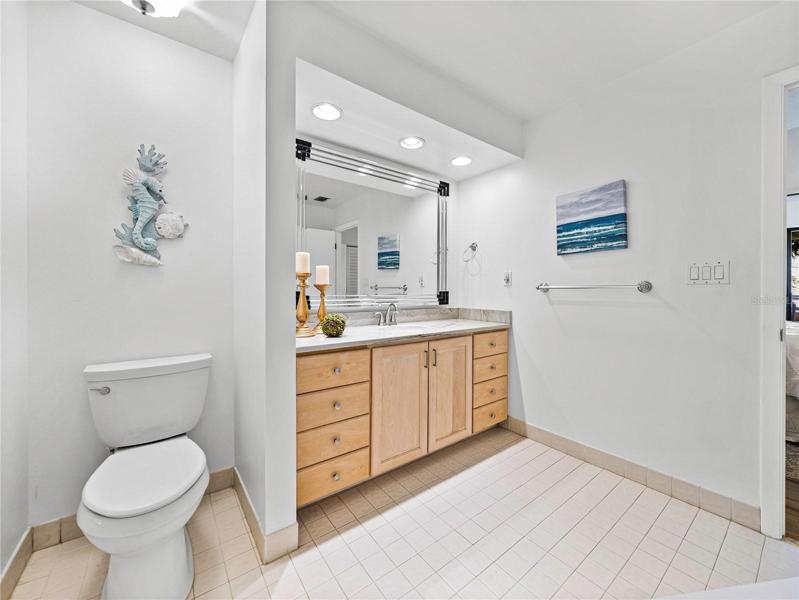 The water closet is comfort height.