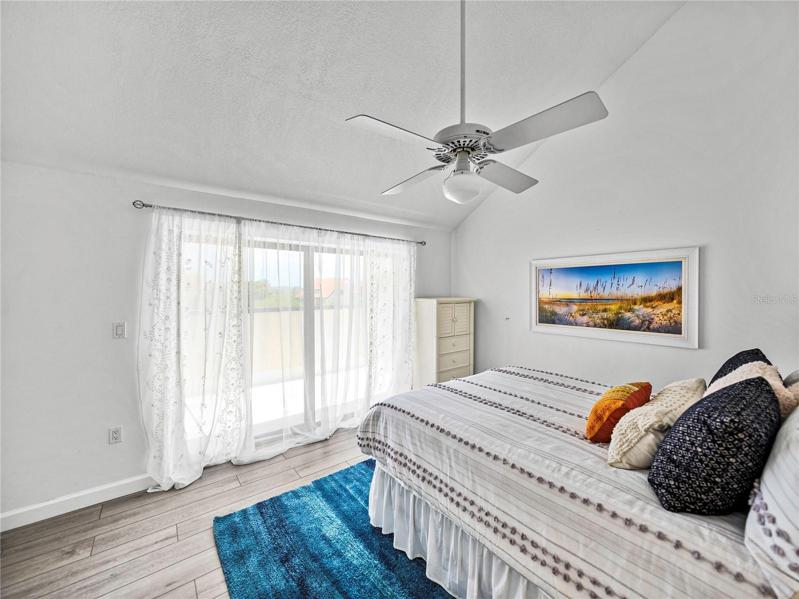 The Guest Bedroom also has soaring ceilings!