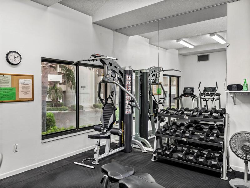 The gym is well-equipped!