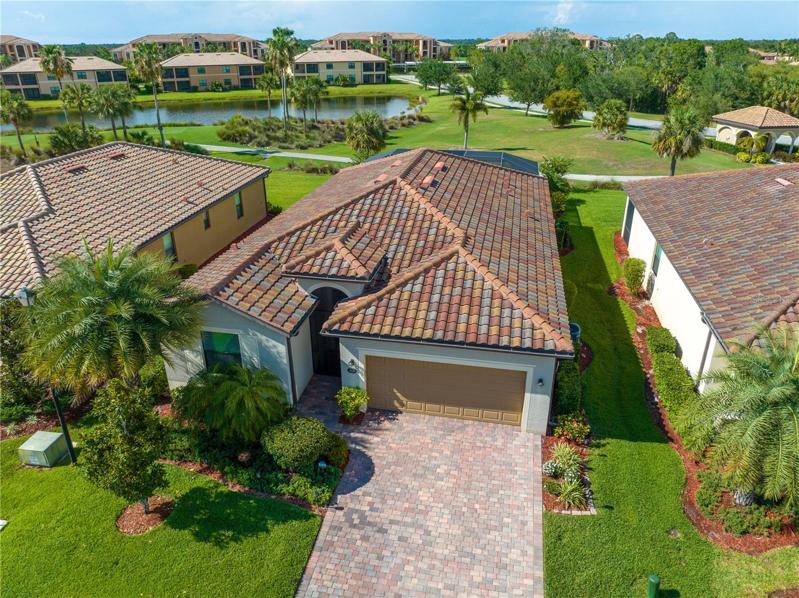 Aerial view of the home