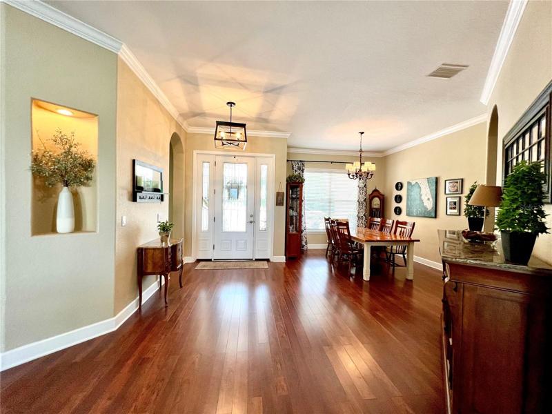 Foyer and dining area of main house