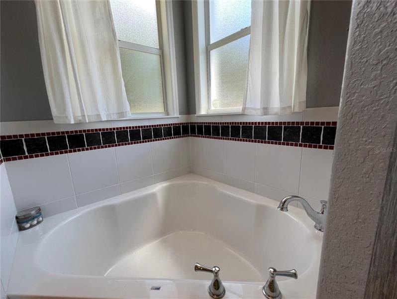 Garden tub in master bath