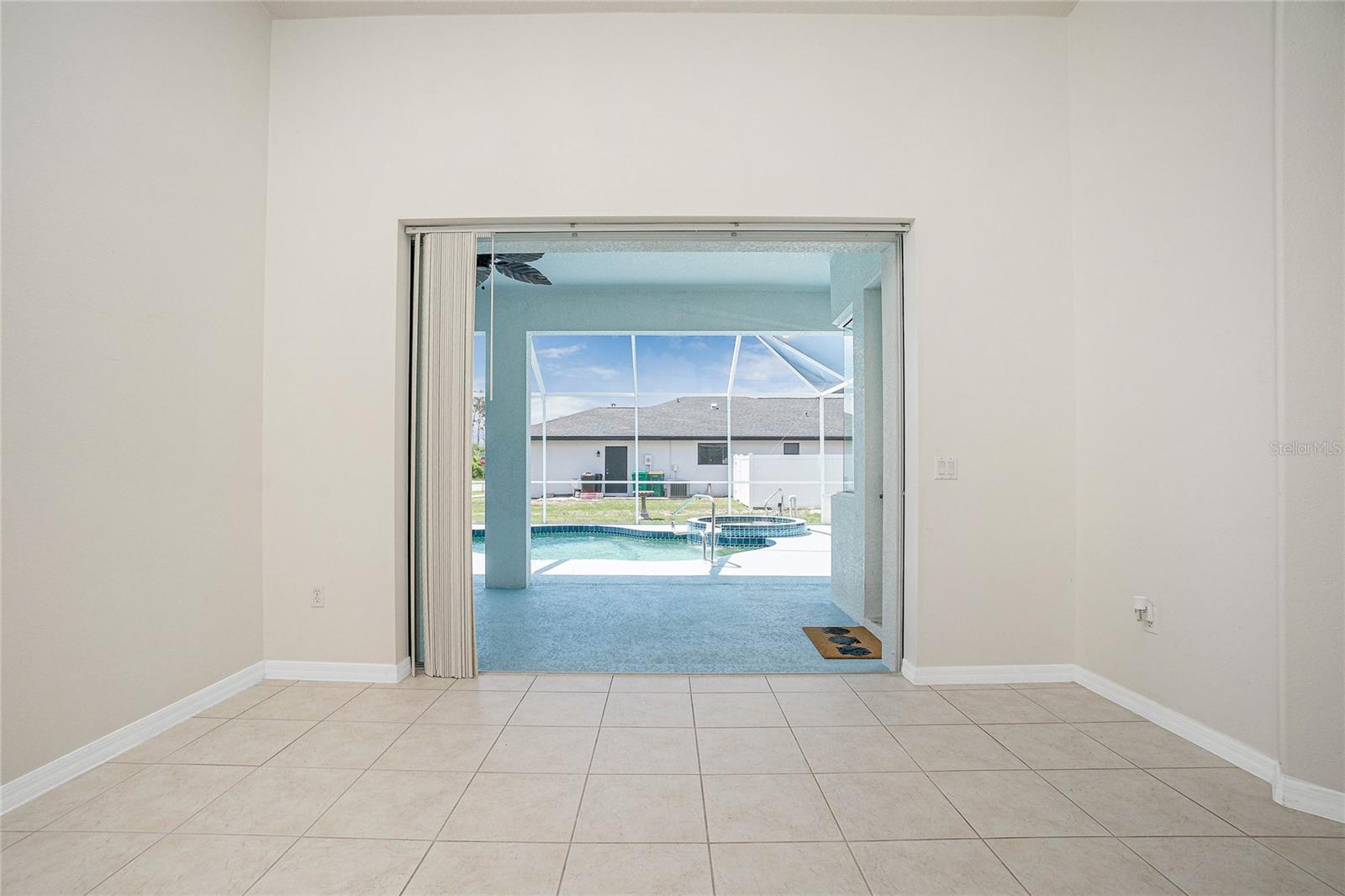 Sliding glass doors pocket onto the lanai