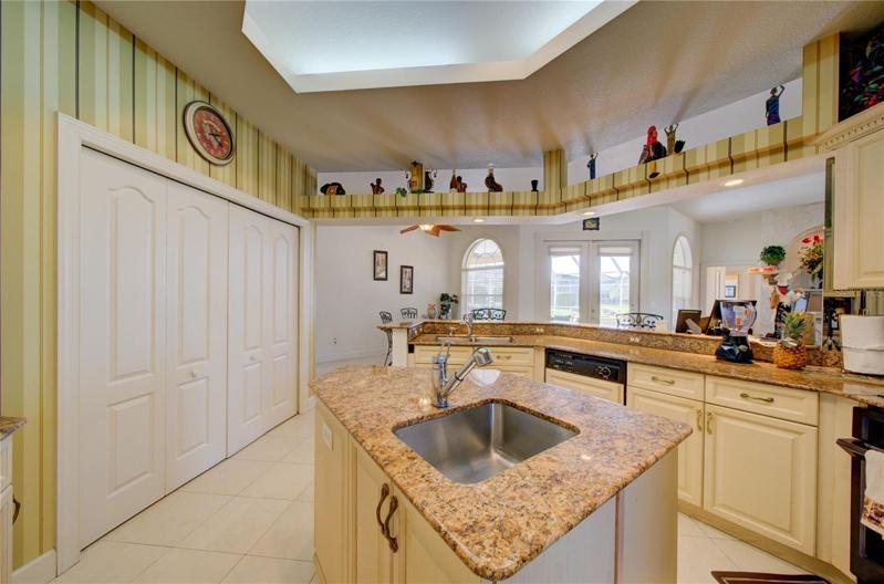 Kitchen island with prep sink