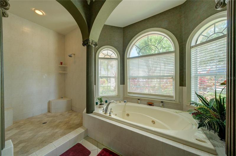 Jacuzzi tub and separate shower in Primary Bathroom
