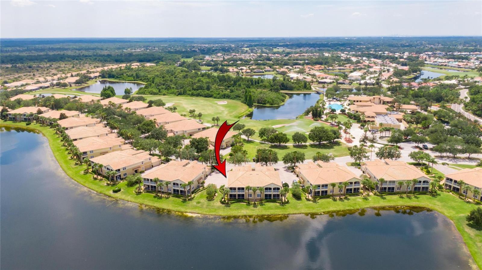Ariel view of the luxury condo building.