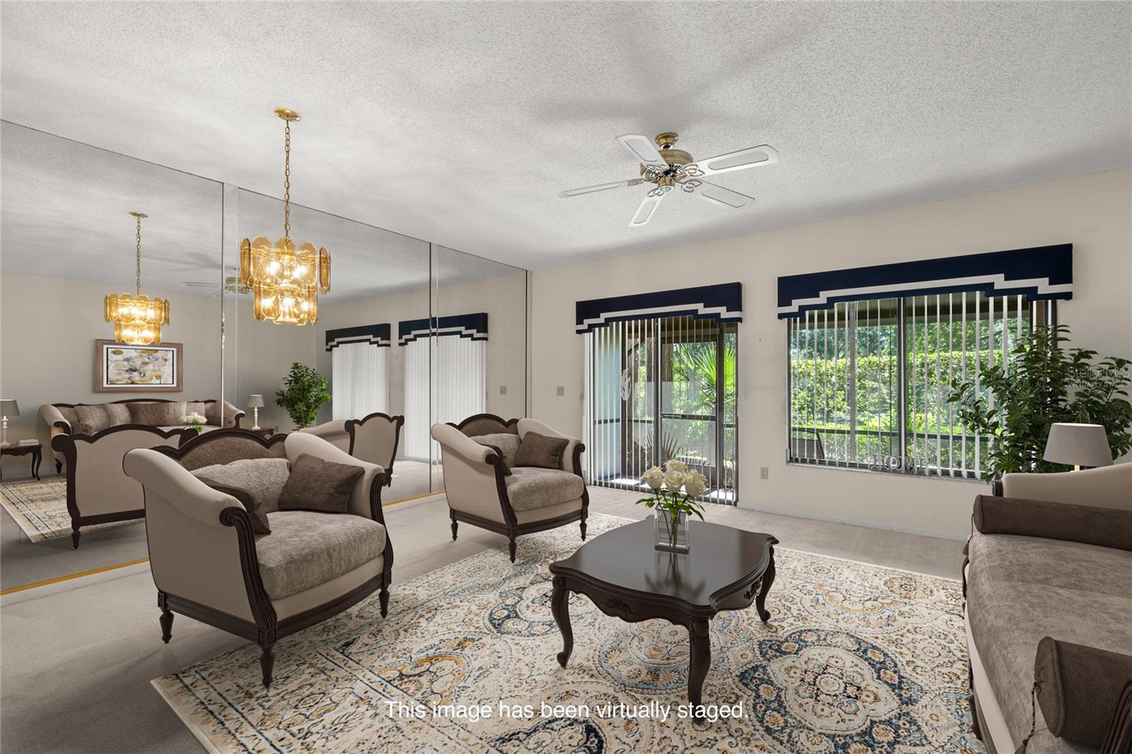 Living room virtually staged