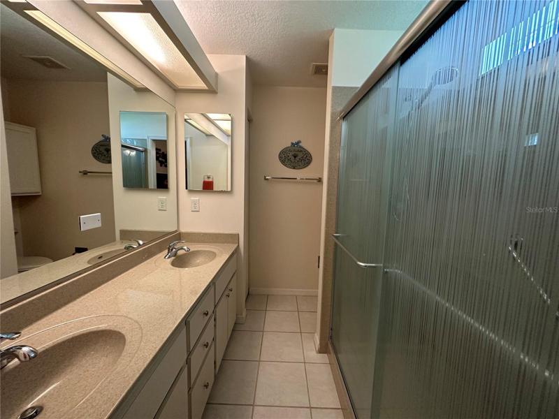 Master bath, dbl sinks, great counters