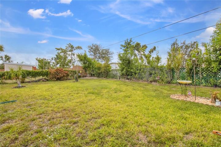 Fenced backyard
