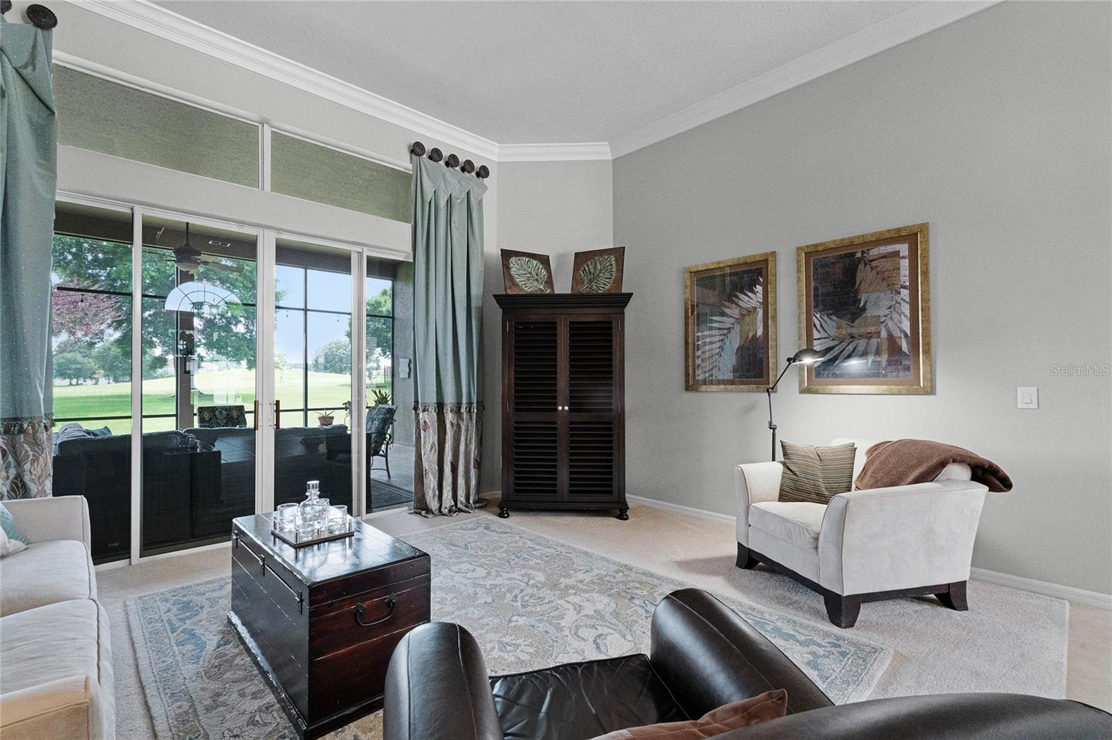Large Sliders w/View to fairway and picturesque backyard