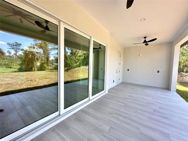 Spacious back covered patio