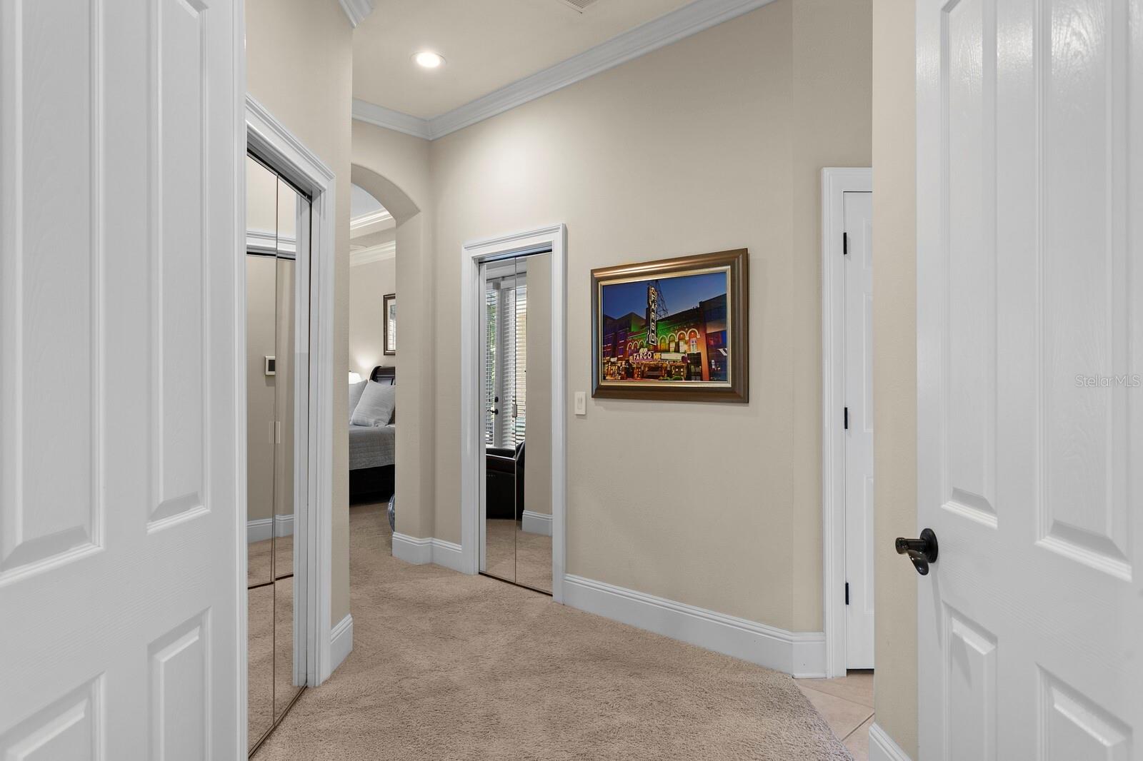 Double door entry into the master retreat.