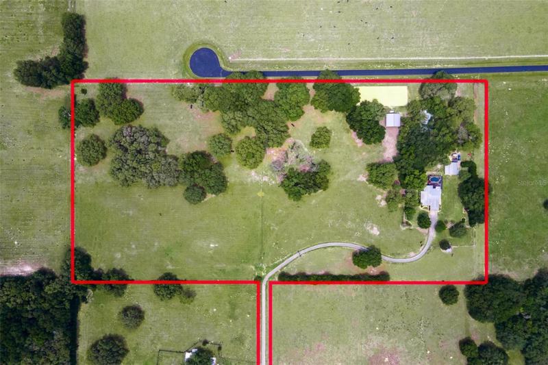 Red Line Indicates Property Line