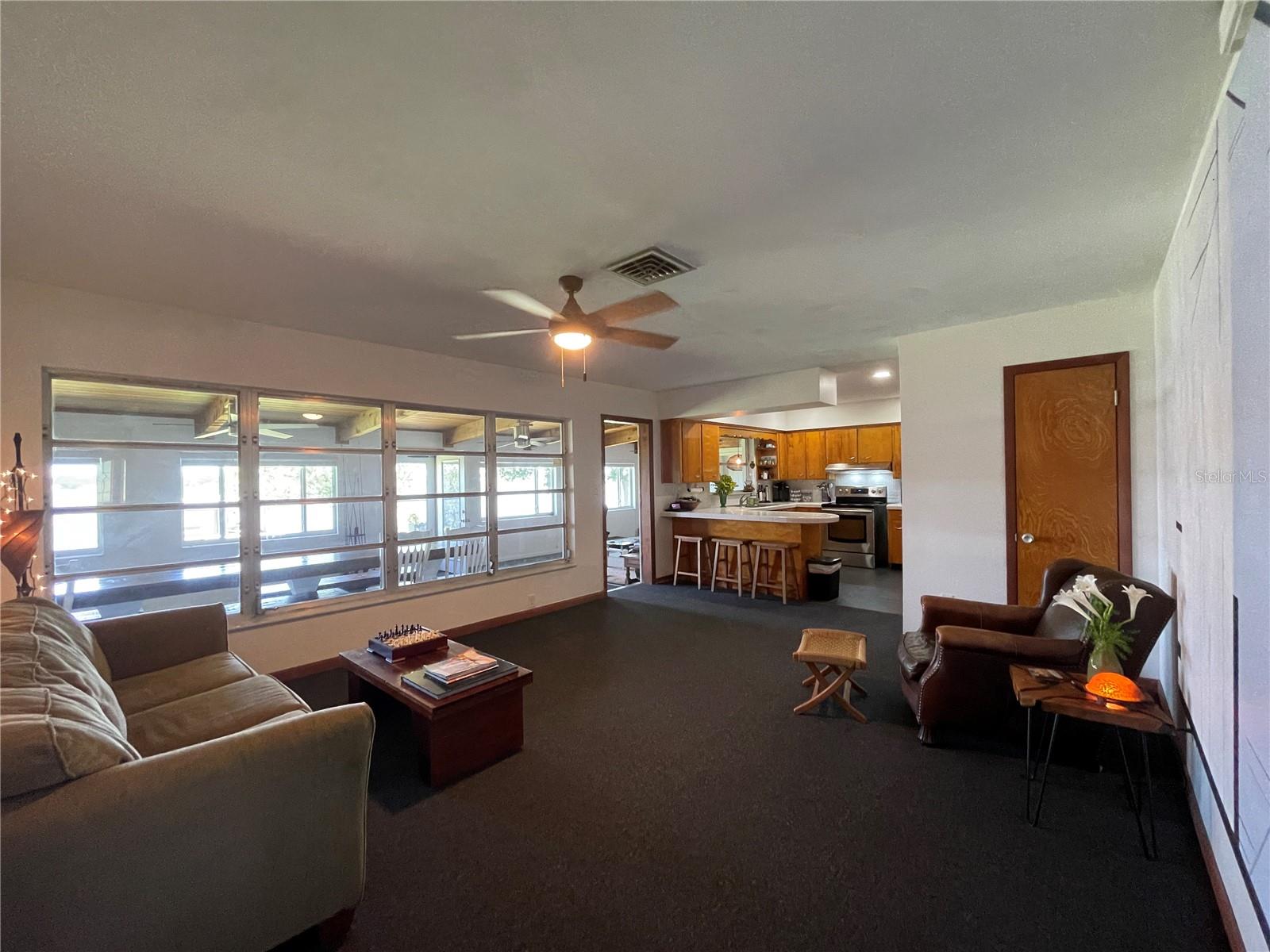 Sitting Room and Kitchen with Lake View