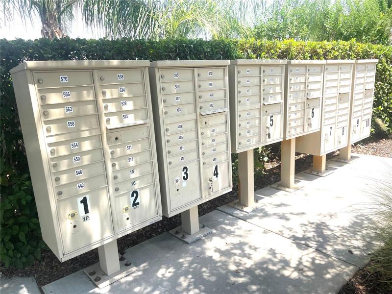 Mail boxes conveniently located near the entrance of the community.