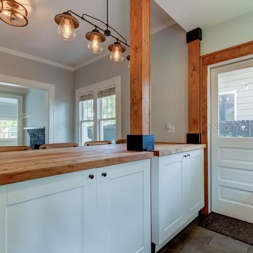 View of breakfast bar from kitchen.