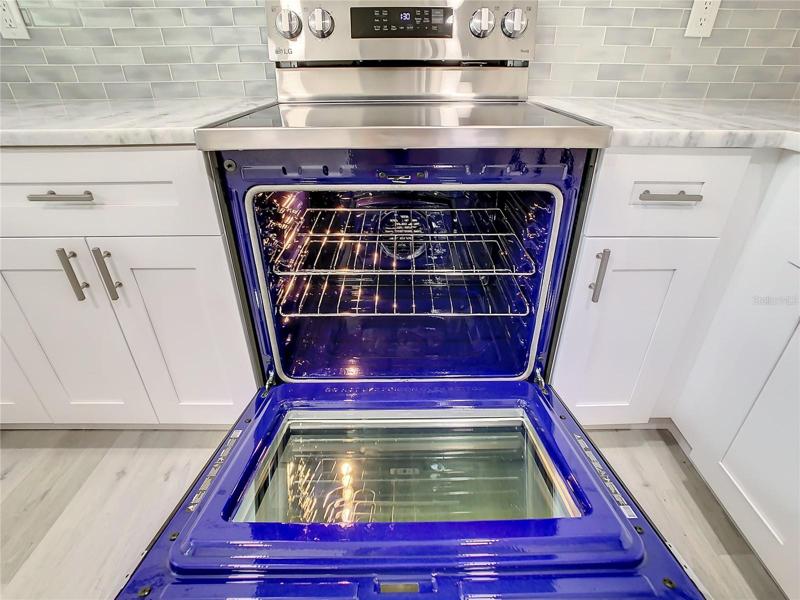 LG stainless-steel convection oven with air fryer