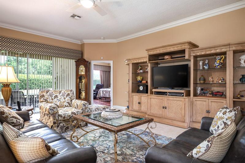Living Room with view of covered patio