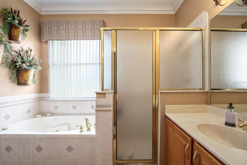 View of Jacuzzi Tub and walk-in shower in Master Bathroom