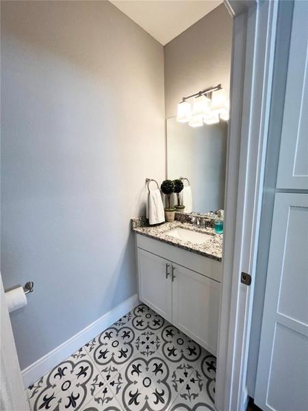 First floor powder room