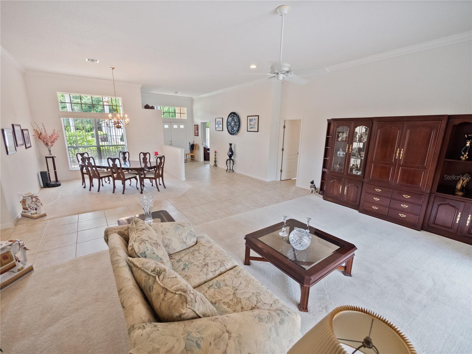 Dining and Living Room overlooking the screened back porch