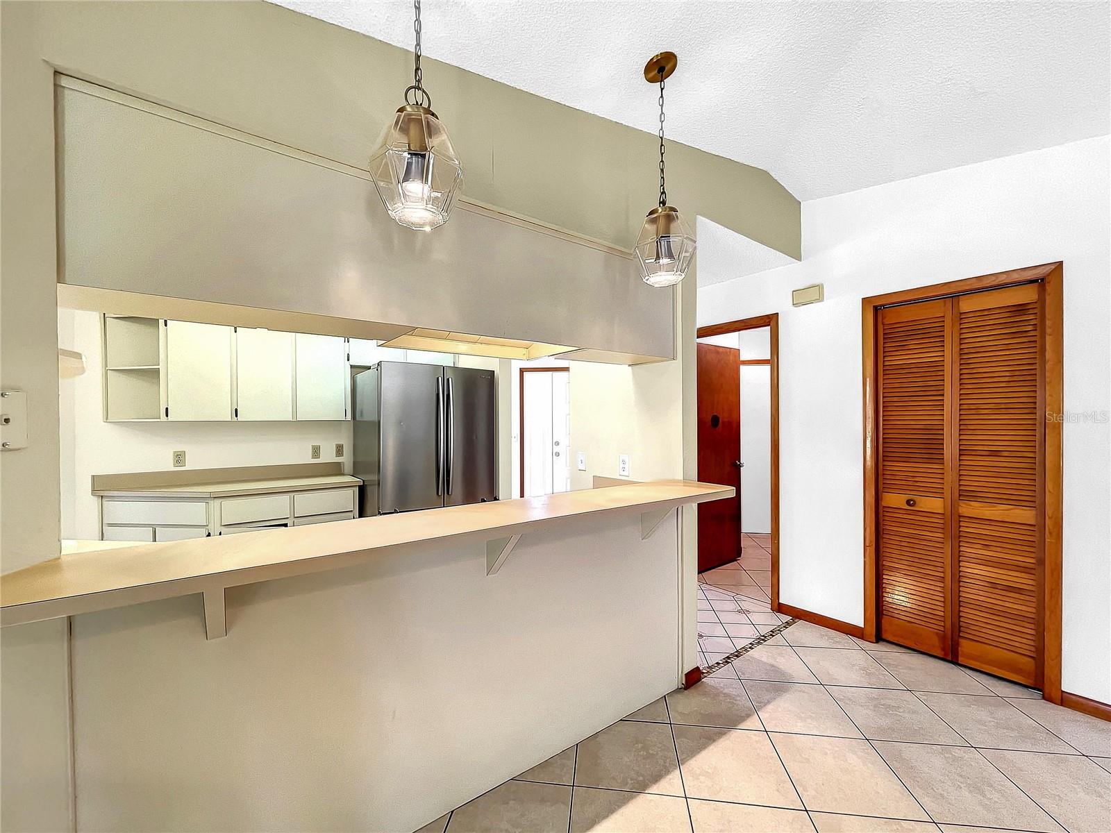 Bar counter by family room