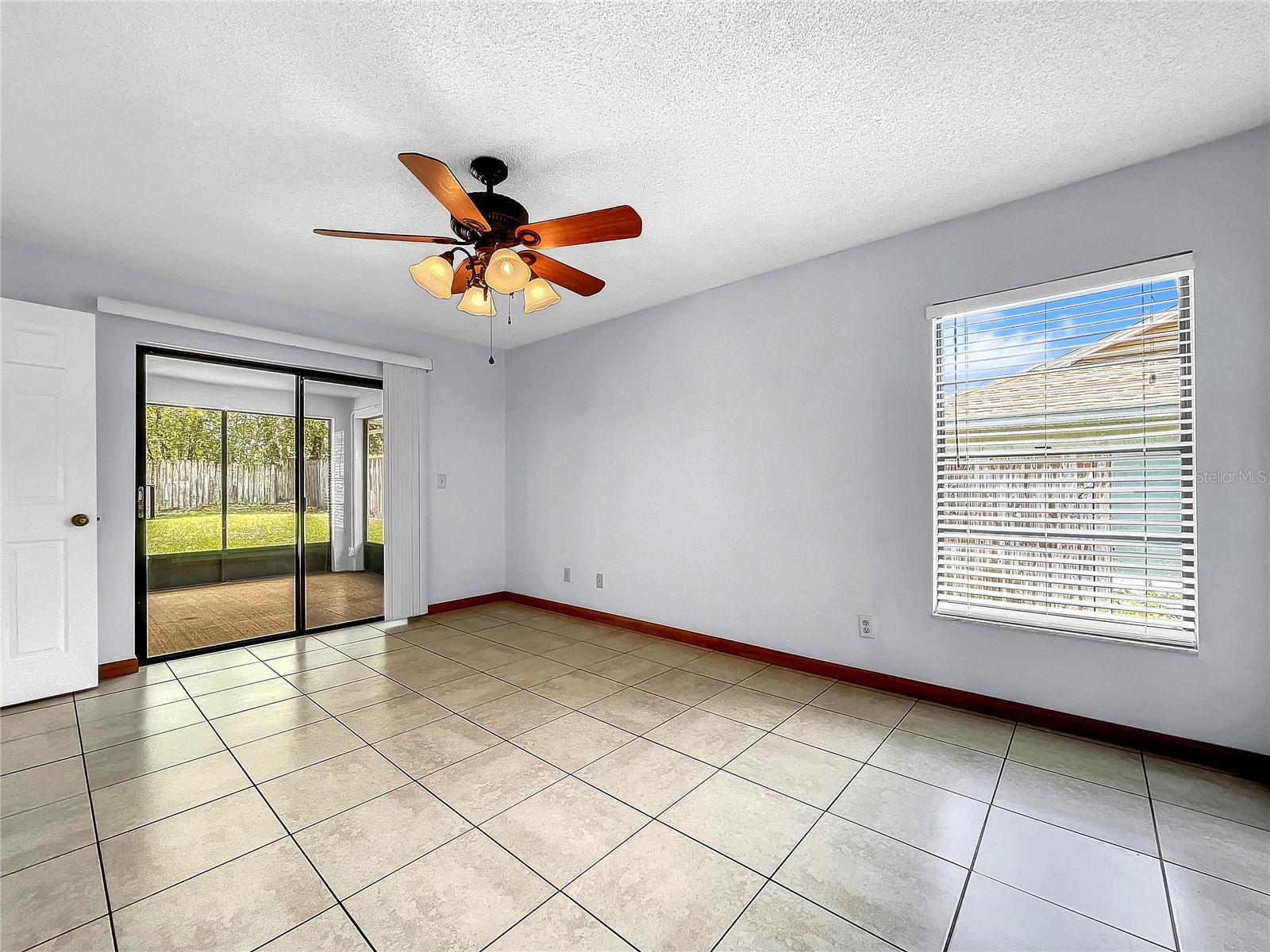 Master bedroom with ceiling fan
