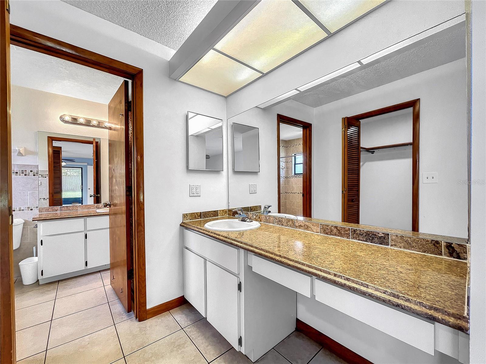Separate single sink vanity and Master bathroom