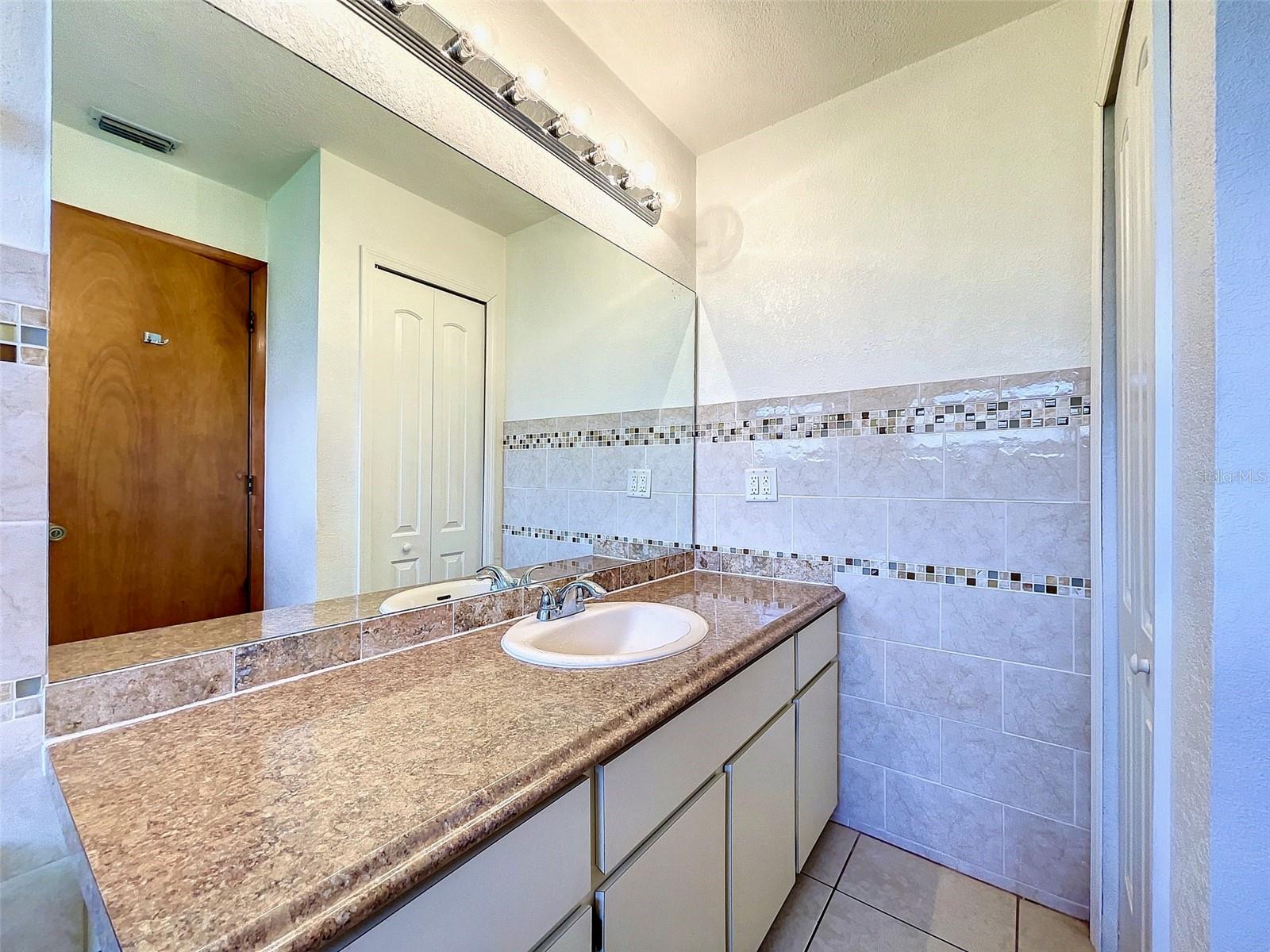 Master Bathroom vanity and linen closet