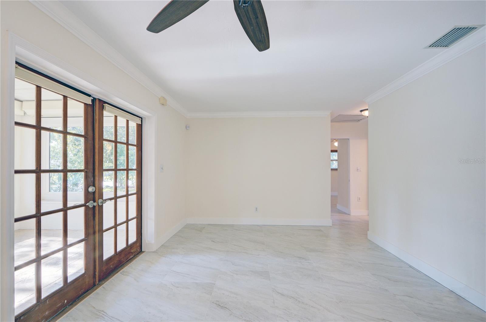 Living room area flows into Great Room